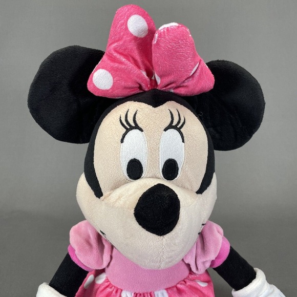 Minnie Mouse Disney Plush Soft Toy Pink Polka Dot Dress Stuffed Animal 19” - Picture 2 of 13